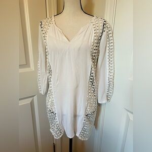 Solitaire swim White linen beach cover up